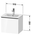 Duravit D-Neo 1 Drawer 510mm Wide Wall Mounted Vanity Unit For Me By Starck Basin