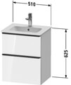 Duravit D-Neo 2 Drawer Wall Mounted Vanity Unit For Me By Starck Basin
