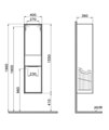 VitrA Integra 1550mm High Tall Unit With Open Shelf