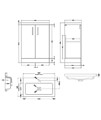 Hudson Reed Apollo Floorstanding 2 Door Full Depth Cabinet And Basin
