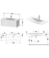 Duravit XSquare 610 x 478mm Wall-Hung Vanity Unit With 1-Pull-Out Compartment For Viu Basin