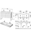Duravit XSquare Floor-Standing 1184 x 460mm Vanity Unit With 4-Pull-Out Compartments