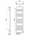 Vogue Chube 400mm Wide Stainless Steel Straight Towel Rail