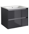 Kartell K-Vit City 2 Drawer Wall Mounted Vanity Unit With Basin small Image 4