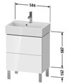Duravit L-Cube 2 Drawer Floor Standing Vanity Unit For Vero Air Basin