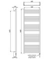 Vogue Chube 600mm Wide Stainless Steel Straight Towel Rail
