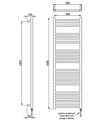 Vogue Chube 500mm Wide Stainless Steel Straight Towel Rail
