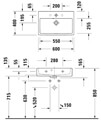 Duravit Brioso 584mm x 570mm 2 Drawer Floor Standing Compact Vanity Unit For Vero Air Basin