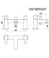 Essential Camden Modern Bath Shower Mixer Tap With Kit - Deck Mounted small Image 4