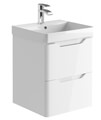 Joseph Miles Curve 2 Drawer Wall Hung 550mm Heigh Vanity Unit