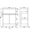 Hudson Reed Urban Floorstanding 2 Door And 1 Drawer Vanity Unit With Basin