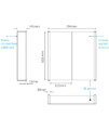 Sensio Aspen 704 x 658mm Double Cabinet Mirror LED With Diffused LED