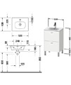 Duravit Brioso 520mm Floor Standing 2 Pull-Out Compartment Vanity Unit For Viu Basin
