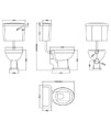 Nuie Carlton Low Level White Pan And Cistern With Flush Pipe Kit - CCT001