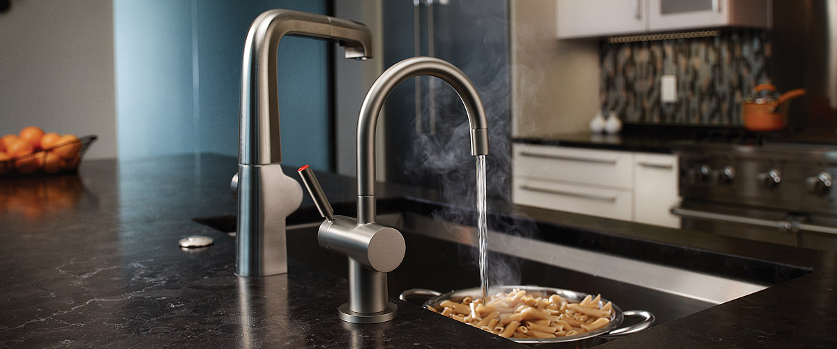 cold and hot water faucets