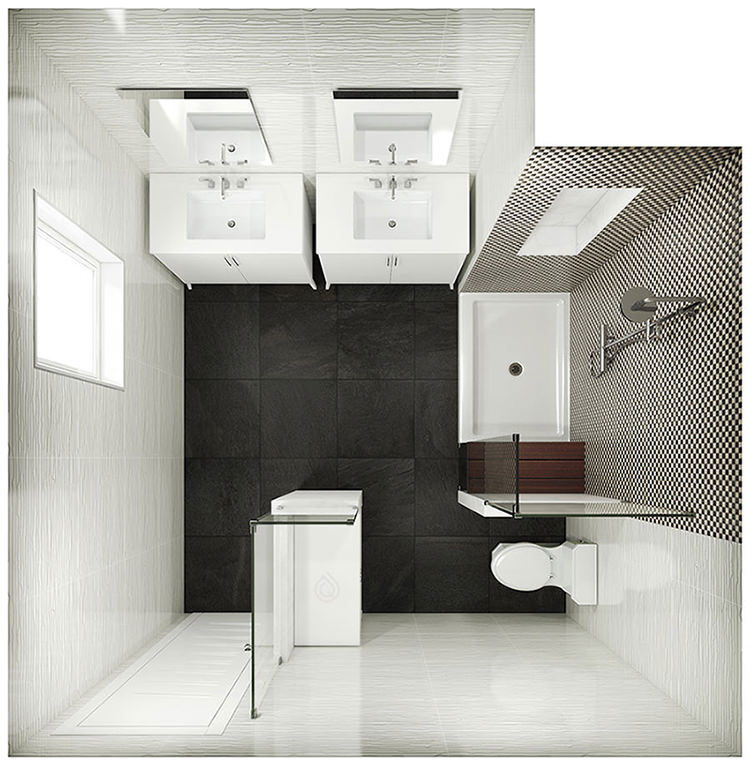 Bathroom Layout with Two Vanity