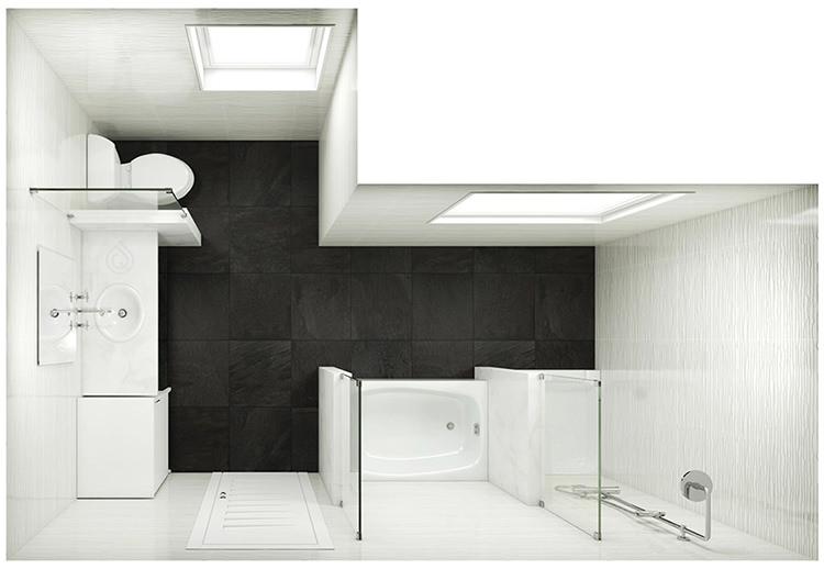 L Shape Bathroom Layout