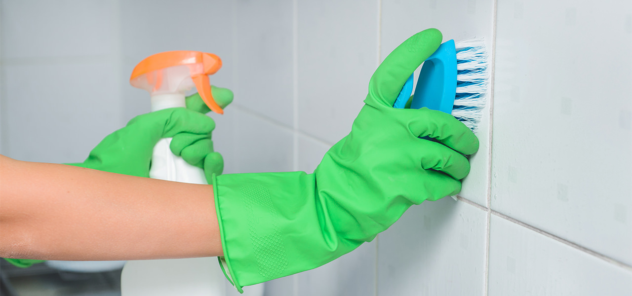 Use Cleaning agents meant for tiles/glass