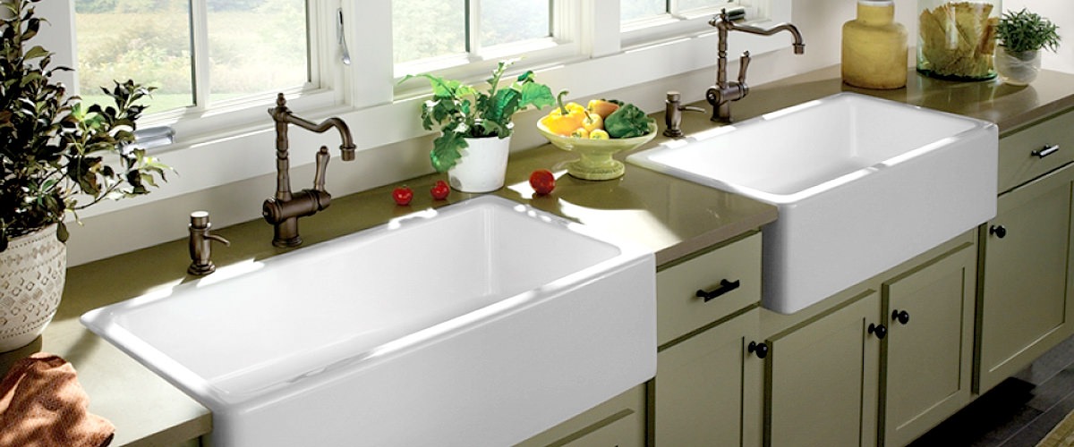 two large kitchen sink
