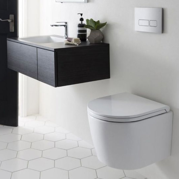 Floating toilets for the neat and tidy