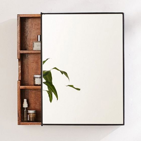 Hide toiletries in mirror cabinets