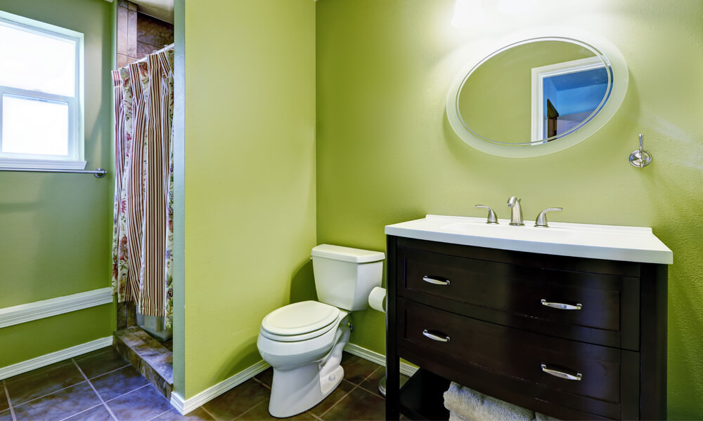 Green Bathroom Flooring With Green Tiles