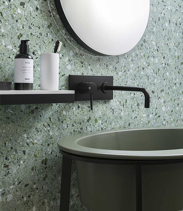 Grey and Green Bathroom