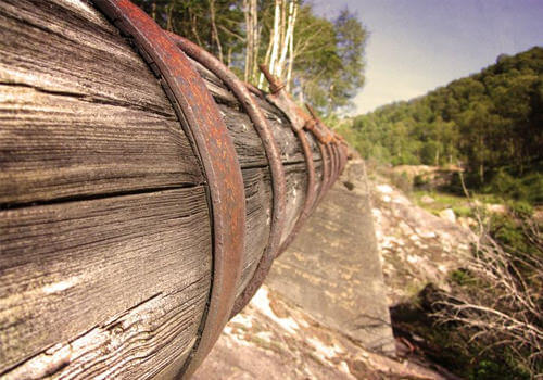 wooden pipelines